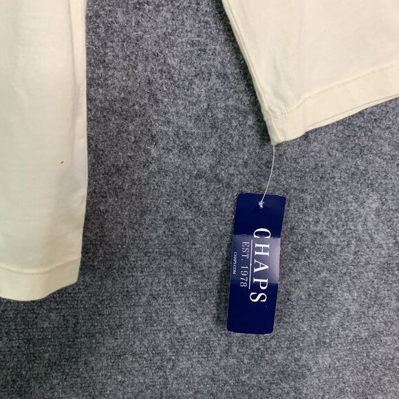 Chaps NWT Knit Top Women XL Ruffle Deep V-Neck Pullover Ivory 3/4 Sleeve - Picture 5 of 13